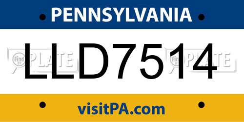 LLD7514 Pennsylvania License Plate