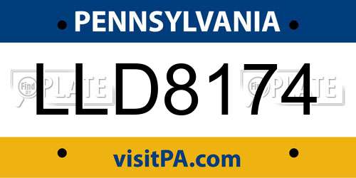 LLD8174 Pennsylvania License Plate