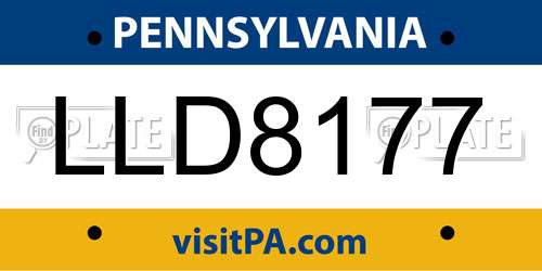 LLD8177 Pennsylvania License Plate