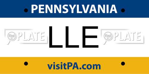 LLE Pennsylvania License Plate