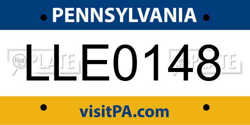 LLE0148 Pennsylvania License Plate