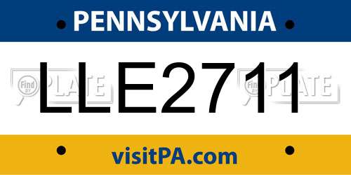 LLE2711 Pennsylvania License Plate