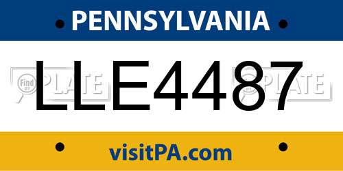 LLE4487 Pennsylvania License Plate