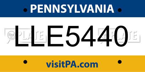 LLE5440 Pennsylvania License Plate