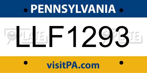 LLF1293 Pennsylvania License Plate