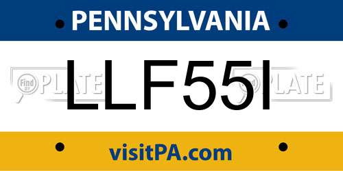 LLF55I Pennsylvania License Plate