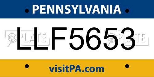 LLF5653 Pennsylvania License Plate