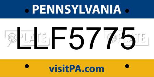 LLF5775 Pennsylvania License Plate