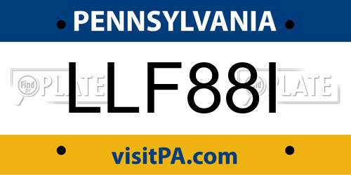 LLF88I Pennsylvania License Plate