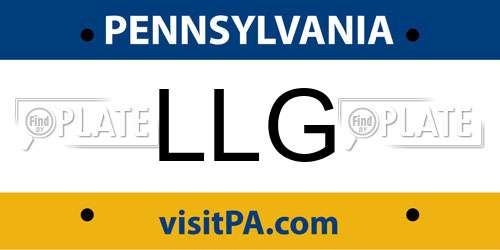 LLG Pennsylvania License Plate