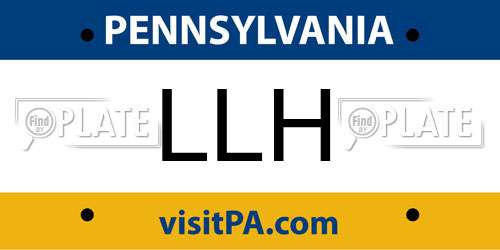 LLH Pennsylvania License Plate