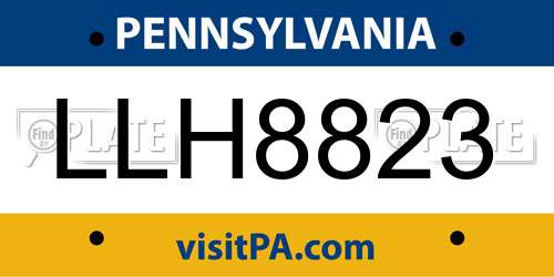 LLH8823 Pennsylvania License Plate