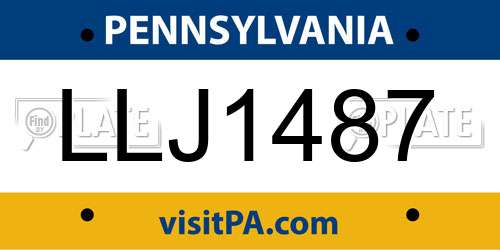 LLJ1487 Pennsylvania License Plate