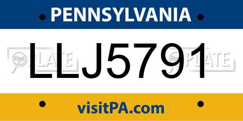 LLJ5791 Pennsylvania License Plate