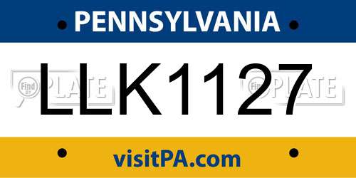 LLK1127 Pennsylvania License Plate