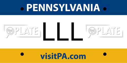 LLL Pennsylvania License Plate