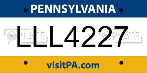 LLL4227 Pennsylvania License Plate