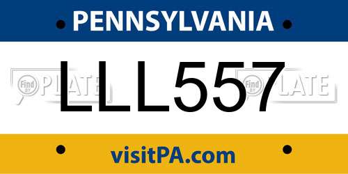 LLL557 Pennsylvania License Plate