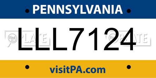 LLL7124 Pennsylvania License Plate