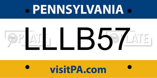 LLLB57 Pennsylvania License Plate