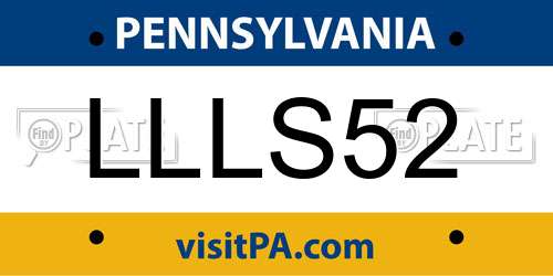 LLLS52 Pennsylvania License Plate