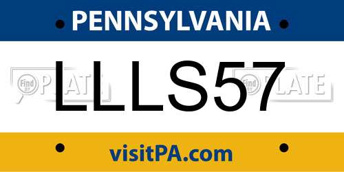 LLLS57 Pennsylvania License Plate