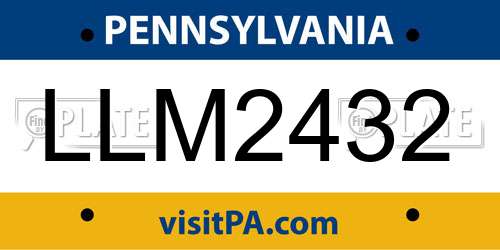 LLM2432 Pennsylvania License Plate