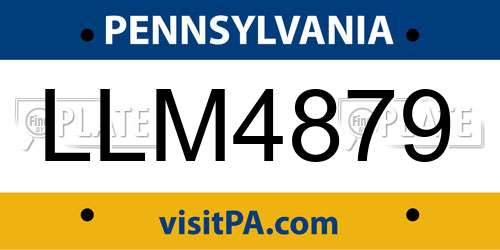 LLM4879 Pennsylvania License Plate