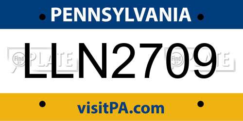 LLN2709 Pennsylvania License Plate