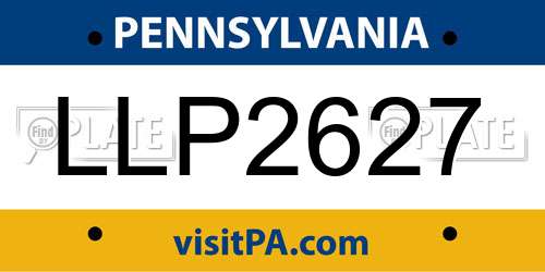 LLP2627 Pennsylvania License Plate
