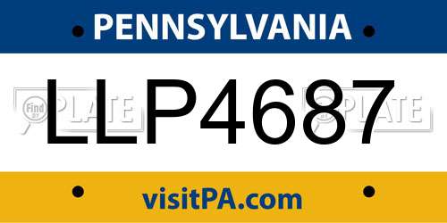 LLP4687 Pennsylvania License Plate