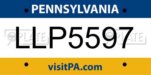 LLP5597 Pennsylvania License Plate