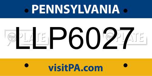 LLP6027 Pennsylvania License Plate