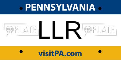 LLR Pennsylvania License Plate