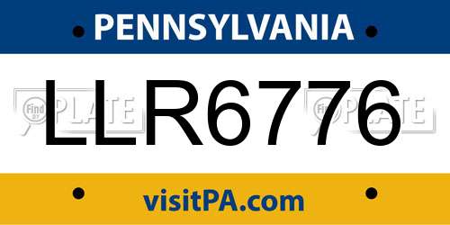 LLR6776 Pennsylvania License Plate
