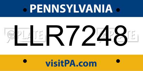 LLR7248 Pennsylvania License Plate
