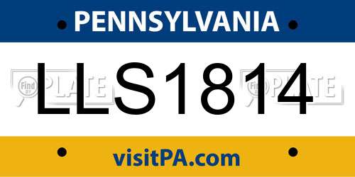 LLS1814 Pennsylvania License Plate