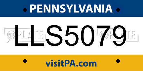 LLS5079 Pennsylvania License Plate