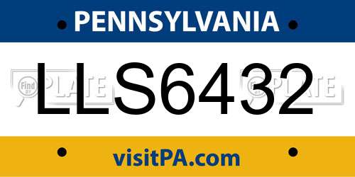 LLS6432 Pennsylvania License Plate