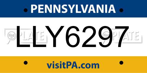 LLY6297 Pennsylvania License Plate