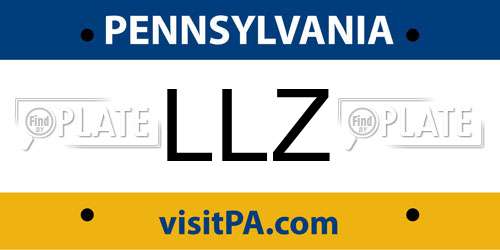 LLZ Pennsylvania License Plate