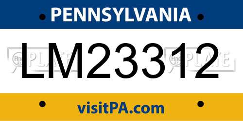 LM23312 Pennsylvania License Plate