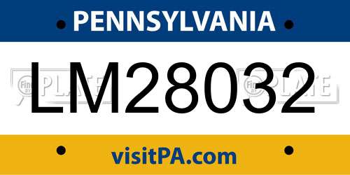 LM28032 Pennsylvania License Plate