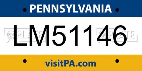 LM51146 Pennsylvania License Plate