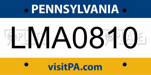 LMA0810 Pennsylvania License Plate