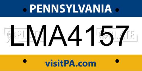LMA4157 Pennsylvania License Plate