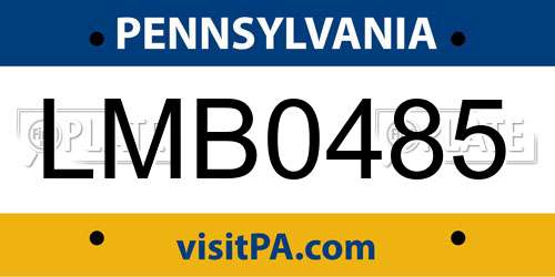 LMB0485 Pennsylvania License Plate