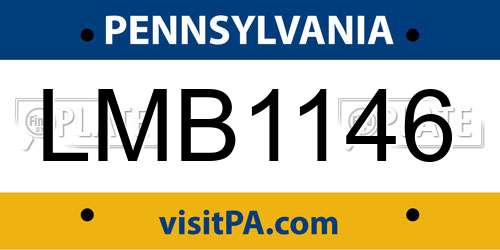 LMB1146 Pennsylvania License Plate