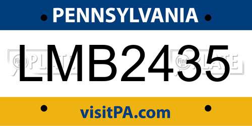 LMB2435 Pennsylvania License Plate