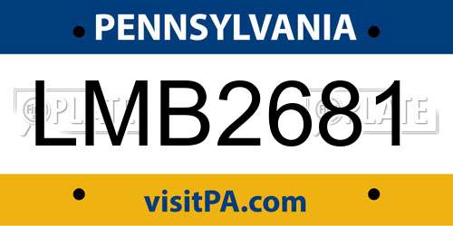 LMB2681 Pennsylvania License Plate